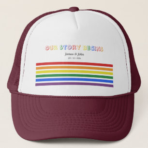 Boné Nossa História Começa Arco-íris Bandeira LGBTQ Cas