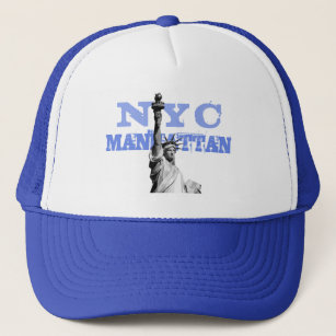 Boné Nova Iorque Manhattan Nyc Azul Branco E Real