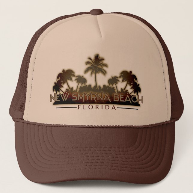 Boné Novo chapéu de palma da Flórida de Smyrna Beach (Frente)