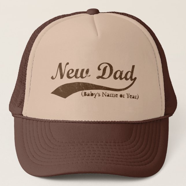 Boné Novo papai Hat, Nome personalizado ou Ano (Frente)