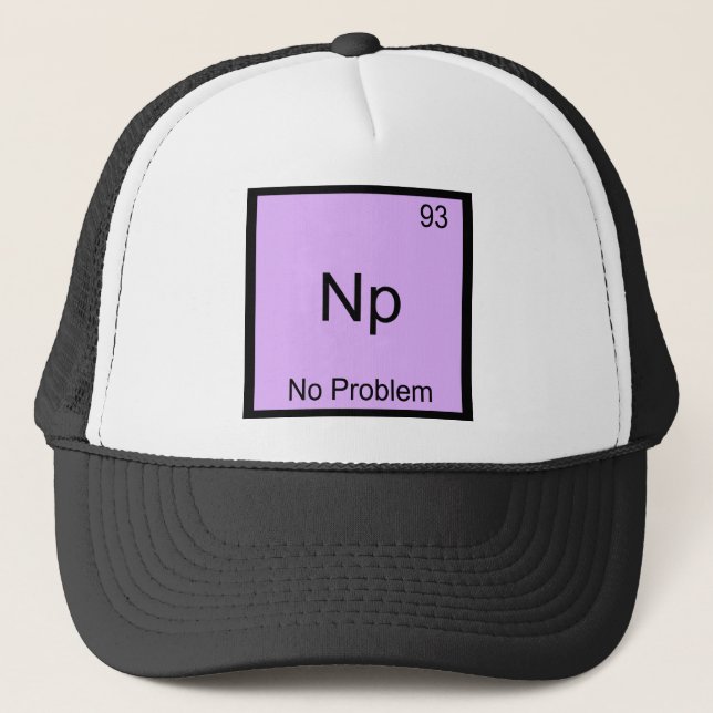 Boné Np- Sem Problemas Símbolo de Elemento Químico Engr (Frente)