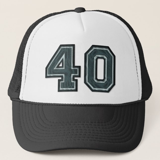 Boné Número de Teal Queimado "40" (Frente)