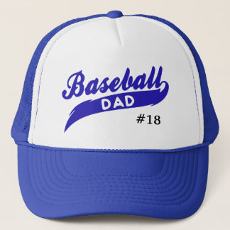 Boné Número do jogador do Pai de Baseball Azul