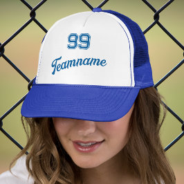 Boné Número do jogador personalizado de baseball azul e