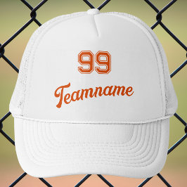 Boné Número do jogador personalizado de baseball laranj