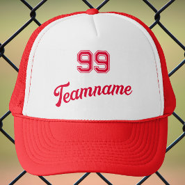 Boné Número do jogador personalizado do baseball vermel