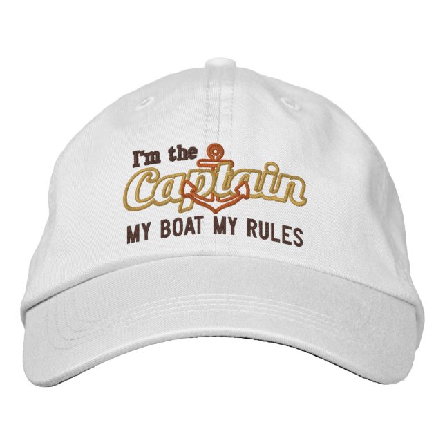 Boné O capitão diz meu barco minhas regras (Frente)
