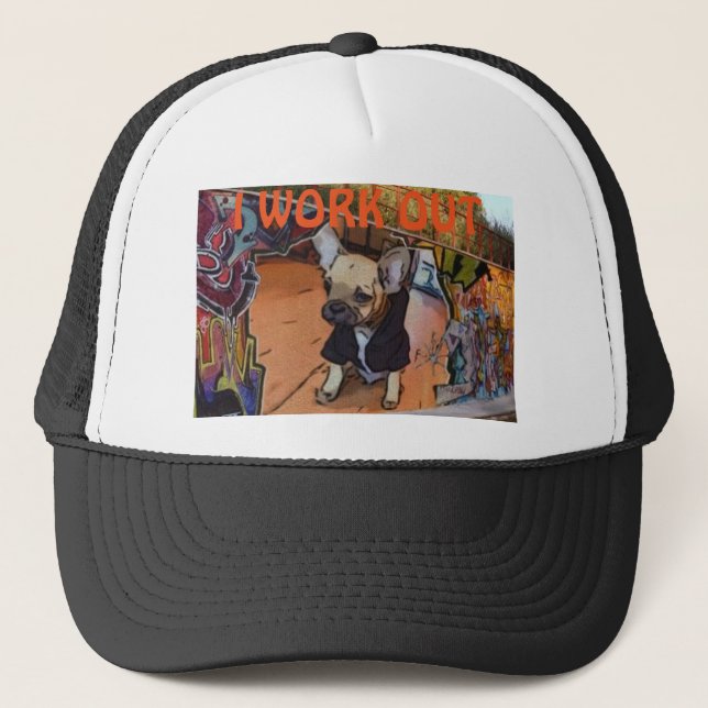 Boné O chapéu do camionista do buldogue francês (Frente)