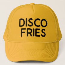 O DISCO FRITA o chapéu do camionista do slogan do