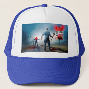 Boné O feliz Dia das Bruxas de SlipperyJoe brilha zumbi