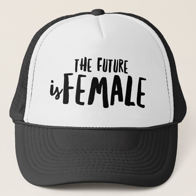 Boné O futuro é o chapéu de caminhoneiro feminino (Frente)