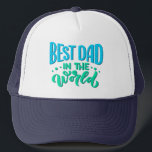 Boné O melhor Pai do mundo em aqua verde<br><div class="desc">O melhor pai do mundo que é projetado com fonte inspirada na tipografia azul e verde aqua.</div>