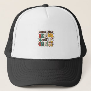 Boné O Natal Começa Com Cristo Design de Árvore de Nata