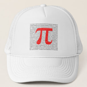 Boné O número vermelho pi é um símbolo constante matemá