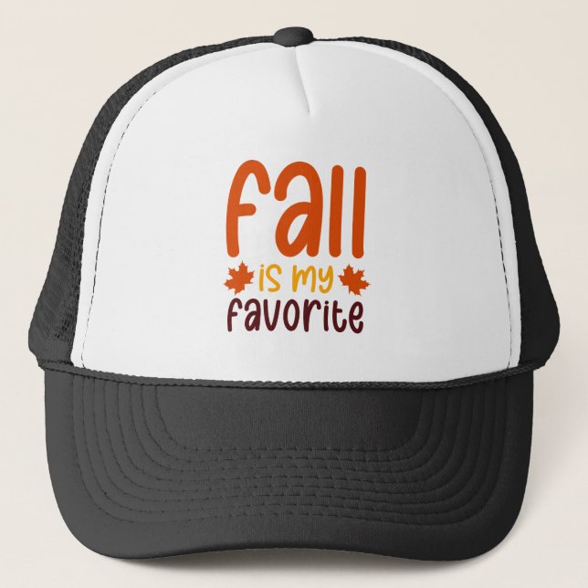 Boné O Outono é o Meu Favorito - Design de Citação Acon (Frente)