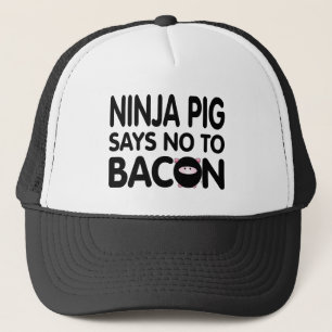 Boné O porco engraçado de Ninja diz não ao bacon