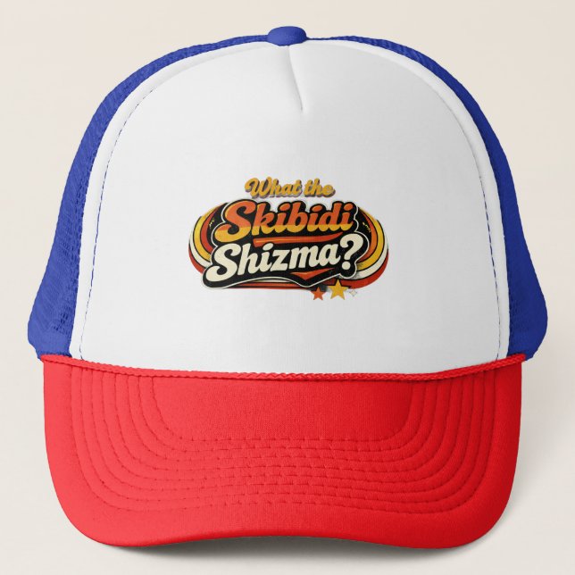 Boné O Que é o Skibidi Shizma? Chapéu Gráfico Retro (Frente)