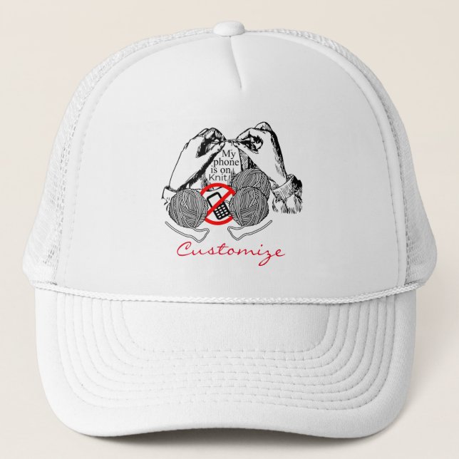 Boné O telefone está no Knit Thunder_Cove (Frente)