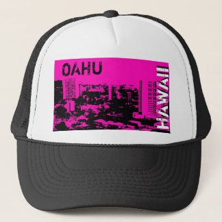 Boné Oahu Hawaii, cidade rosa, design, chapéu punk