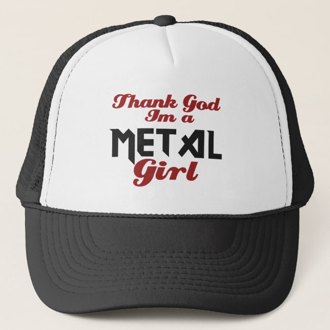 Boné Obrigado deus, eu sou uma garota do Metal (Frente)