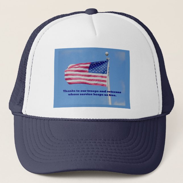 Boné Obrigado Tropas Bandeira Americana (Frente)