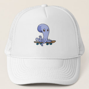 Boné Octopus como skater com skate