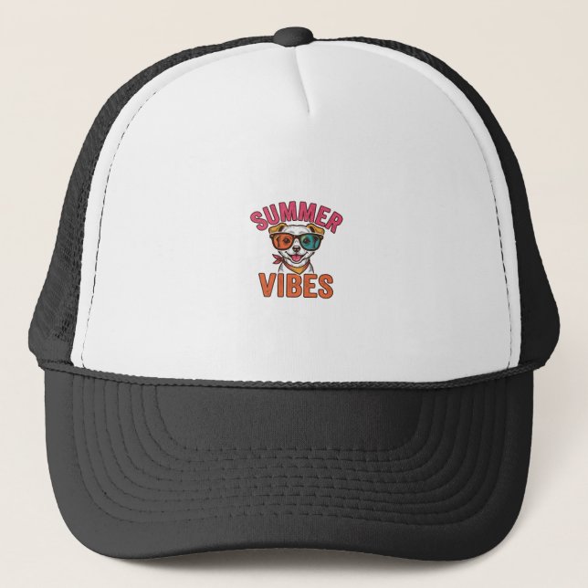 Boné Óculos de Sol de Cachorro Vibrações de Verão Camis (Frente)