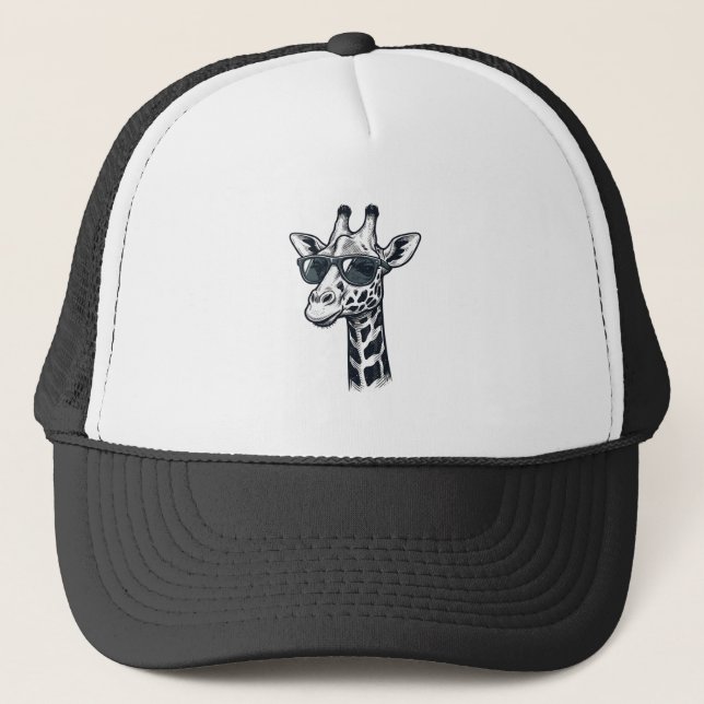 Boné Óculos de sol de girafa legais Camiseta com gravaç (Frente)
