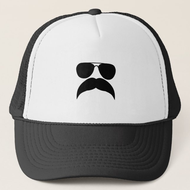 Boné Óculos escuros com bigode - Escolha a cor de fundo (Frente)