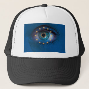 Boné Olhos em volta do conceito de fundo de bandeira da