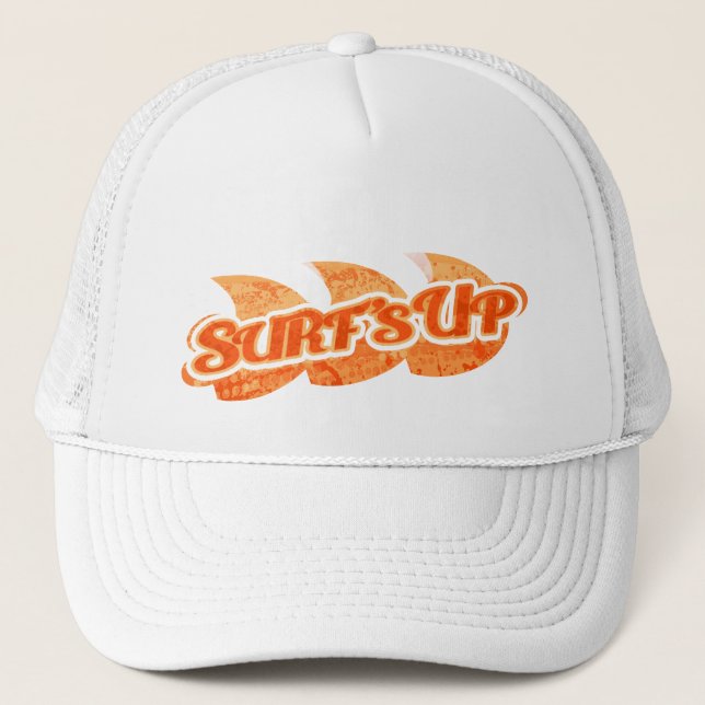 Boné Onda laranja "Surf" com chapéu branco (Frente)