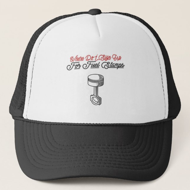 Boné Onde Posso Me Inscrever Para Selos de Combustível (Frente)