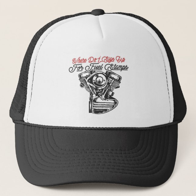 Boné Onde Posso Me Inscrever Para Selos de Combustível (Frente)