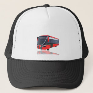 Boné Ônibus branco e preto vermelho no branco