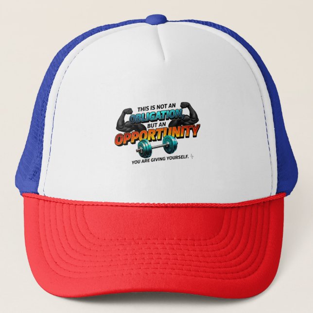 Boné Opportunity Not Obligation Gym Quote Hat (Frente)