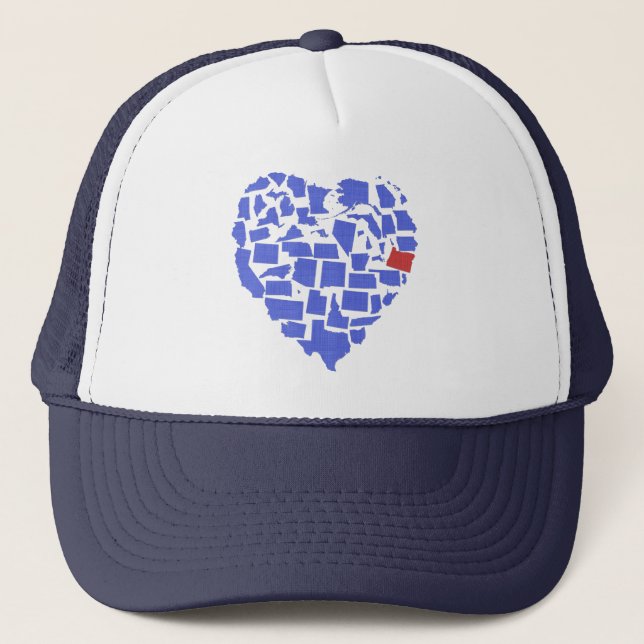 Boné Oregon Blue American States Heart Mosaic (Frente)