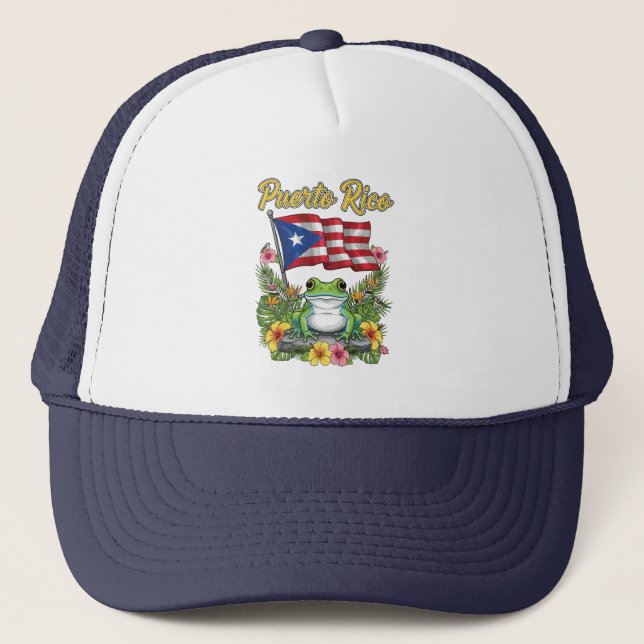 Boné Orgulho Boricua Sapo Porto Rico Coquí (Frente)