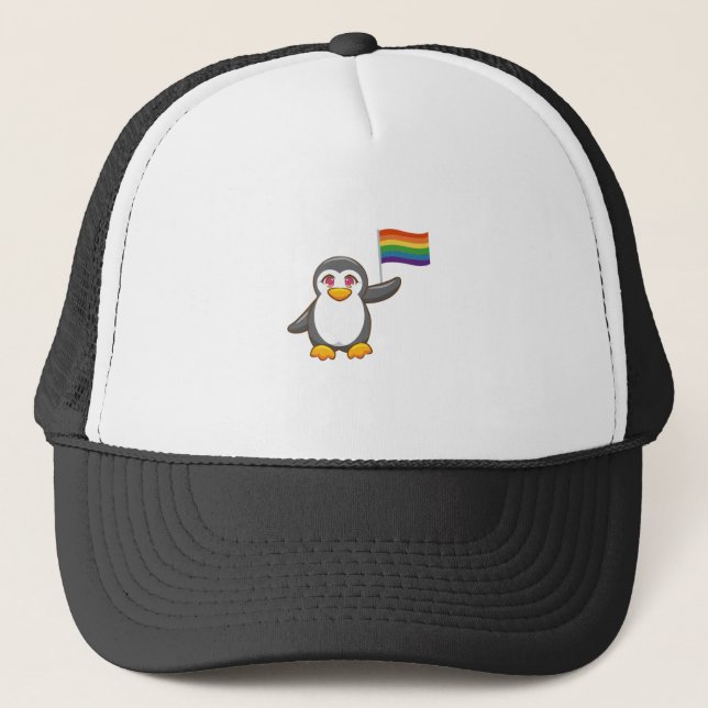 Boné Orgulho gay Arco-Íris Pinguim Antártico LGBT (Frente)