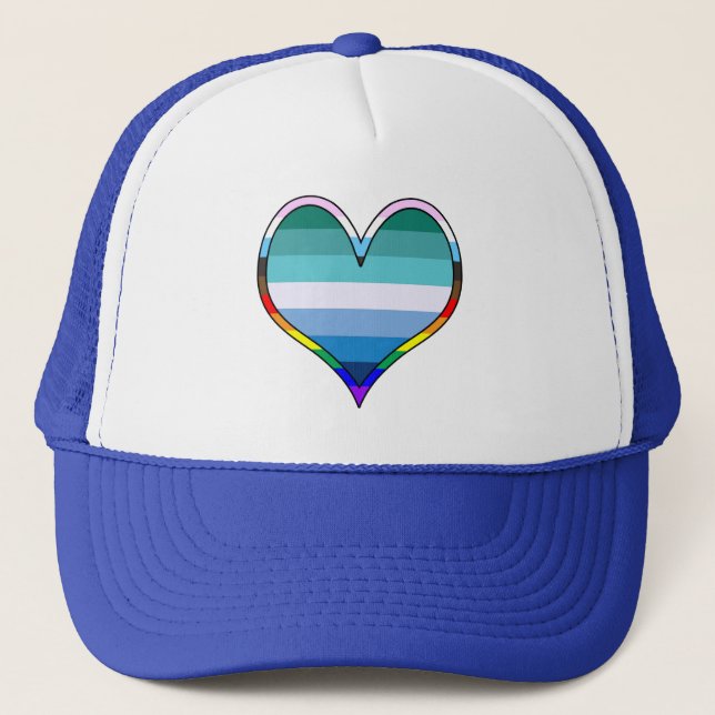 Boné Orgulho gay Heart Trucker Hat (Frente)