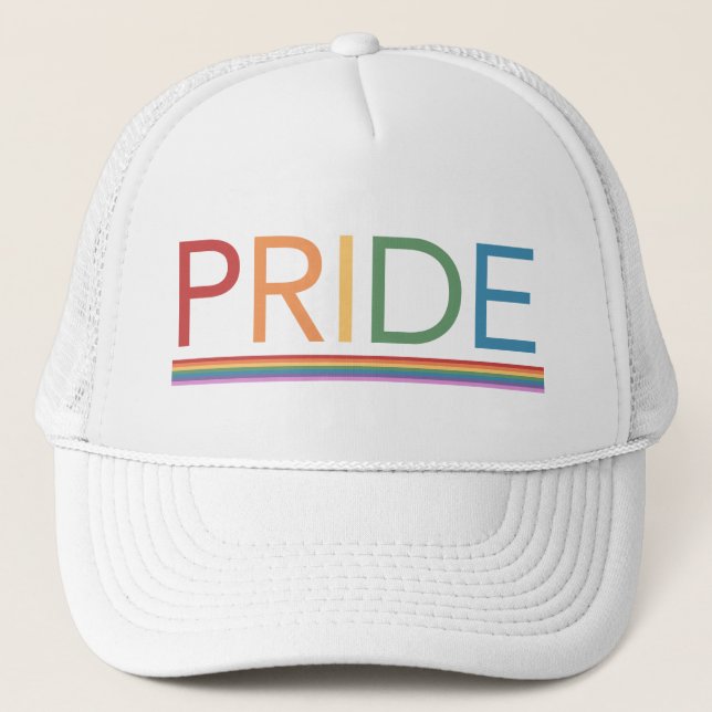 Boné Orgulho gay Rainbow LGBT Trucker Hat (Frente)