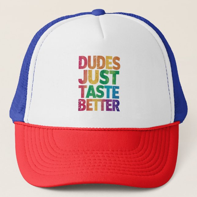 Boné Os Caras São Mais Saborosos Orgulho Gay Angustiado (Frente)