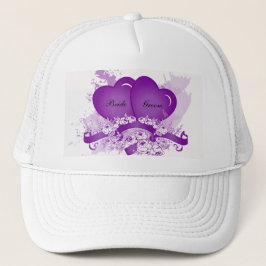 Boné Os corações roxos & as flores personalizaram o