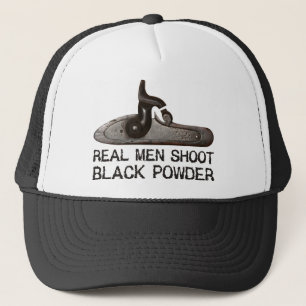 Boné Os homens reais disparam no pó preto, rifle do