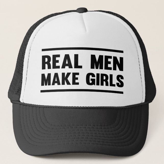 Boné Os homens reais fazem meninas (Frente)