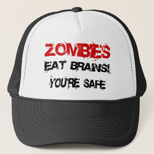 Boné Os zombis comem cérebros! (Frente)