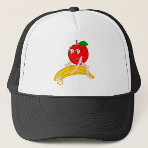Boné Ósteopath Fruta Engraçada Maçã Endireitando Banana
