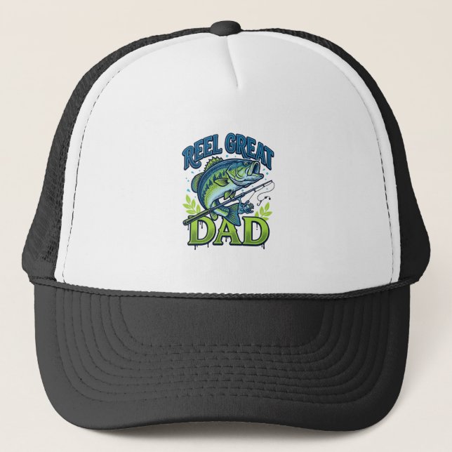Boné Ótimo Design Vetorial de Pesca de Robalo para Pai_ (Frente)
