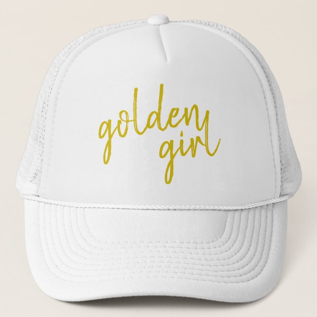 Boné Ouro Girl | Script Dourado moderno (Frente)