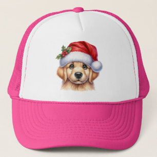 Boné Ouro Retriever Dog com Estilo Papai Noel