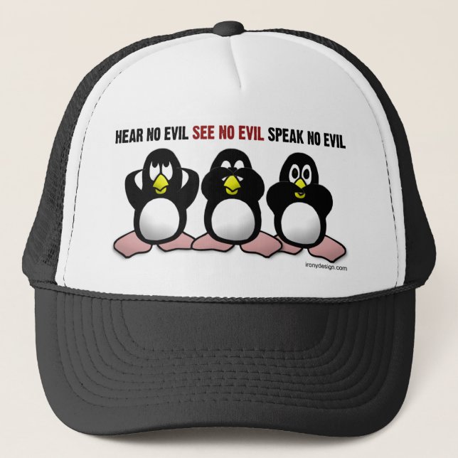 Boné Ouvir sem pinguins de Mau (Frente)